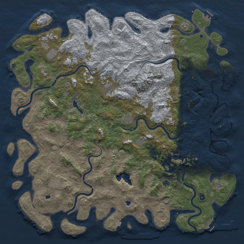 Rust Map: Procedural Map, Size: 6000, Seed: 1600827995, 17 Monuments