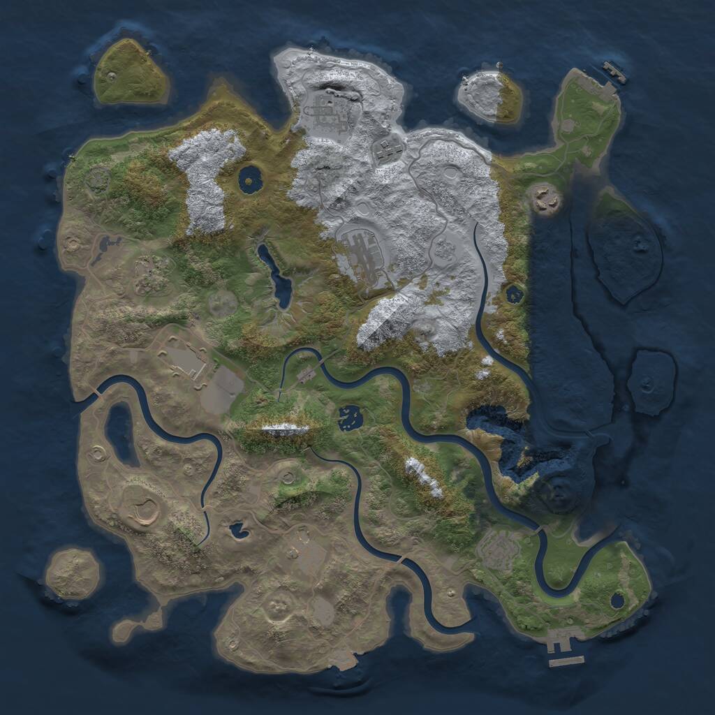 Rust Map: Procedural Map, Size: 4096, Seed: 2925, 16 Monuments
