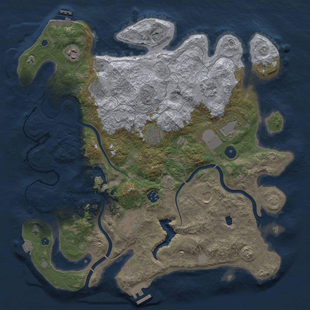 Rust Map: Procedural Map, Size: 4000, Seed: 153543584, 15 Monuments