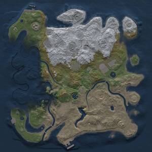 Thumbnail Rust Map: Procedural Map, Size: 4000, Seed: 153543584, 15 Monuments