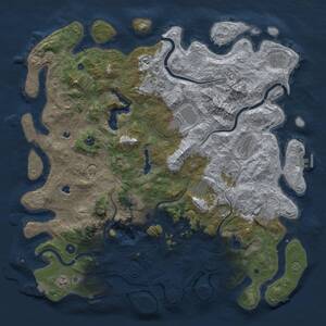 Thumbnail Rust Map: Procedural Map, Size: 5000, Seed: 1081969021, 17 Monuments
