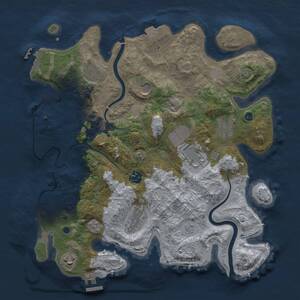 Thumbnail Rust Map: Procedural Map, Size: 3600, Seed: 658265615, 14 Monuments