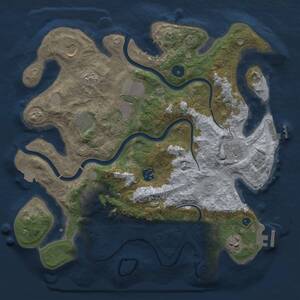 Thumbnail Rust Map: Procedural Map, Size: 3600, Seed: 840890714, 14 Monuments