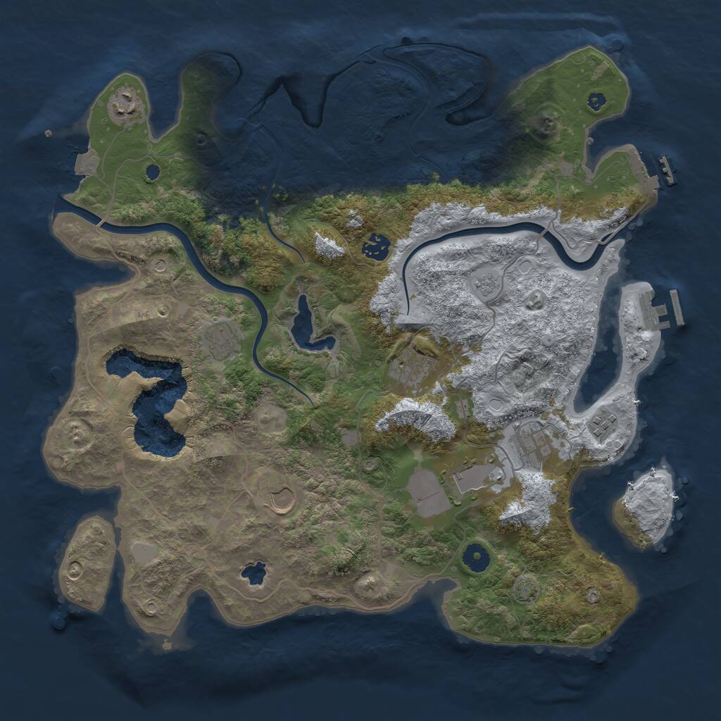 Rust Map: Procedural Map, Size: 4000, Seed: 9546135, 14 Monuments