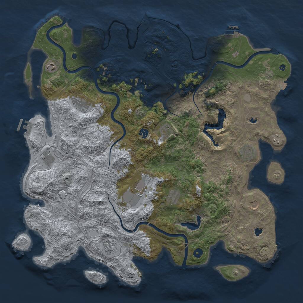Rust Map: Procedural Map, Size: 4800, Seed: 467907158, 17 Monuments