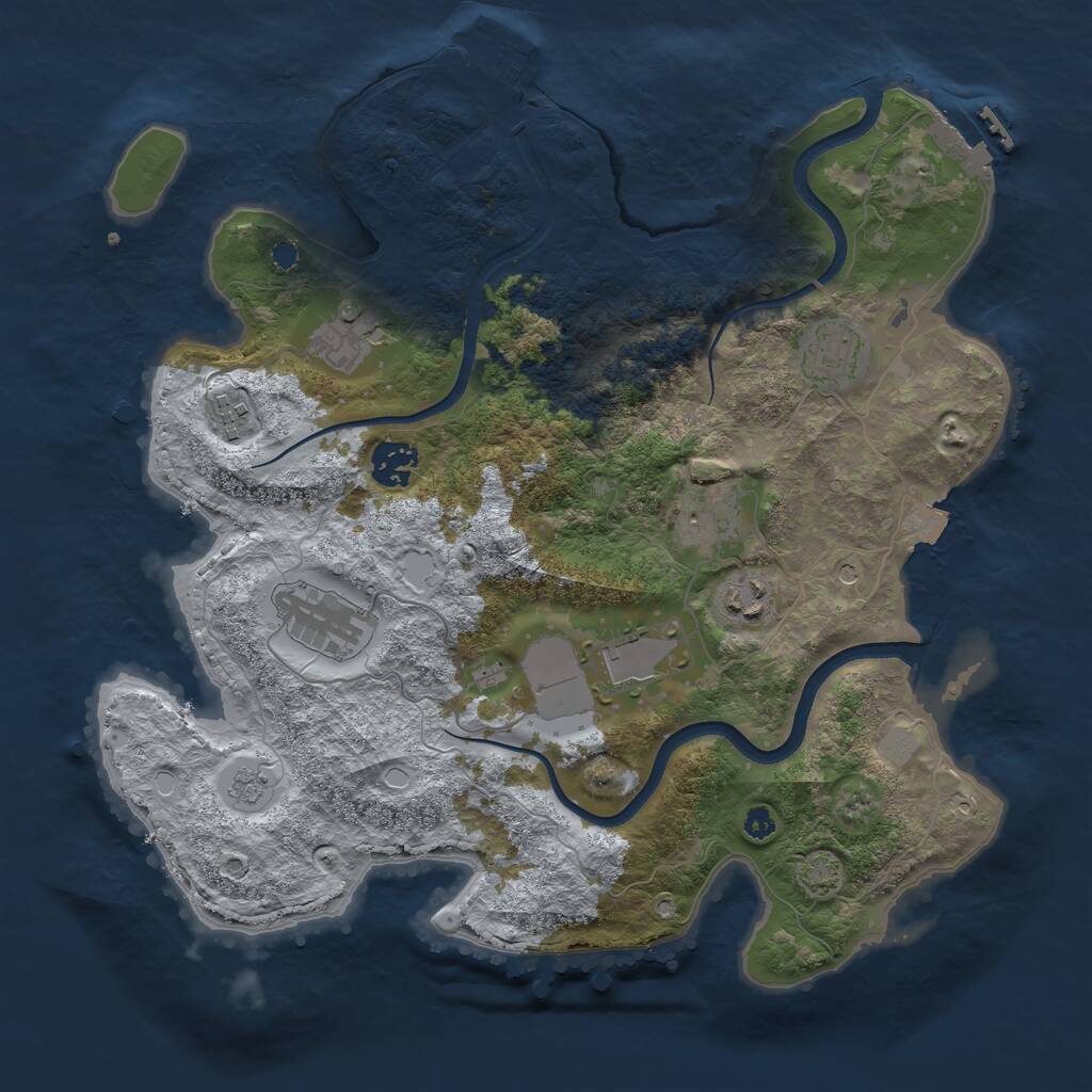 Rust Map: Procedural Map, Size: 3500, Seed: 261869714, 14 Monuments