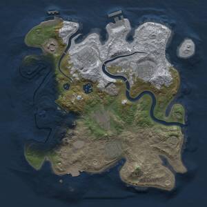 Thumbnail Rust Map: Procedural Map, Size: 3000, Seed: 243769683, 12 Monuments