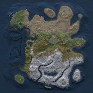 Thumbnail Rust Map: Procedural Map, Size: 3000, Seed: 232876263, 11 Monuments