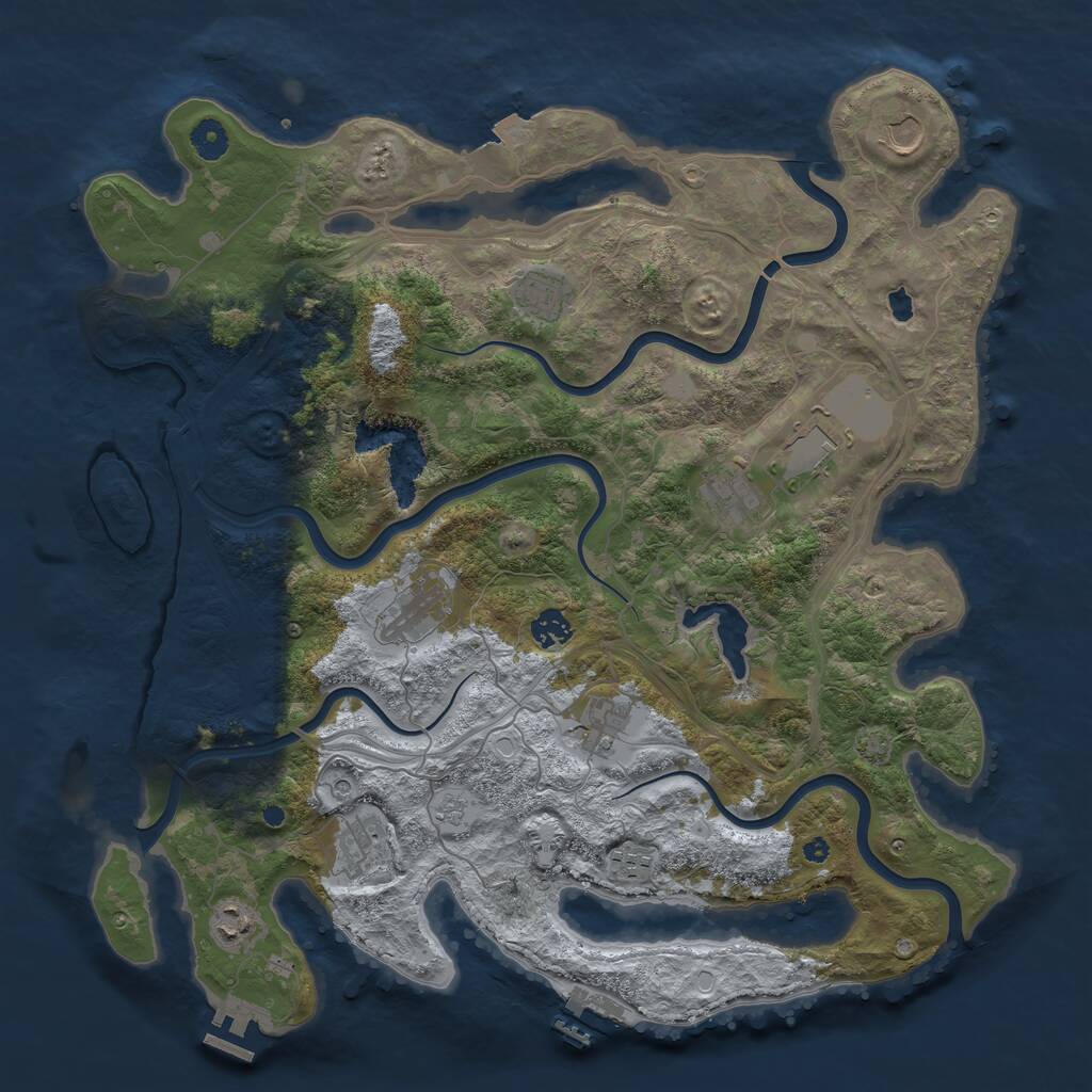 Rust Map: Procedural Map, Size: 4250, Seed: 349881301, 16 Monuments