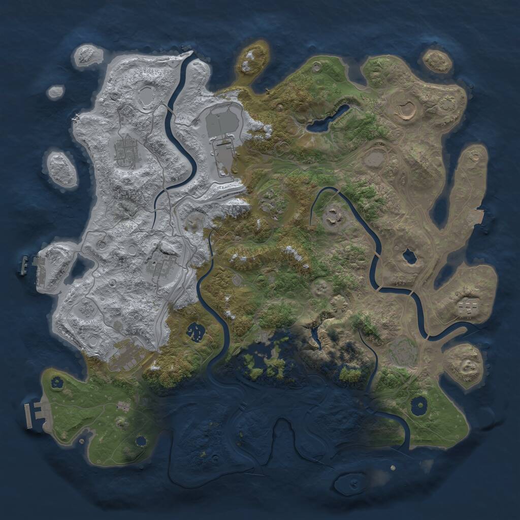 Rust Map: Procedural Map, Size: 4250, Seed: 53921238, 17 Monuments