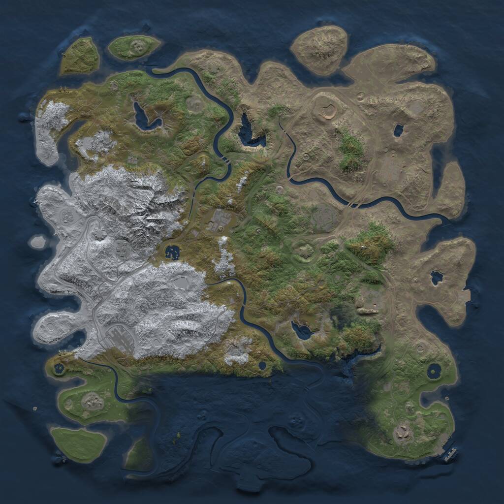 Rust Map: Procedural Map, Size: 5000, Seed: 7729845, 16 Monuments