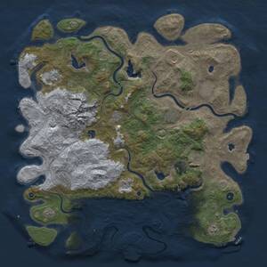 Thumbnail Rust Map: Procedural Map, Size: 5000, Seed: 7729845, 16 Monuments