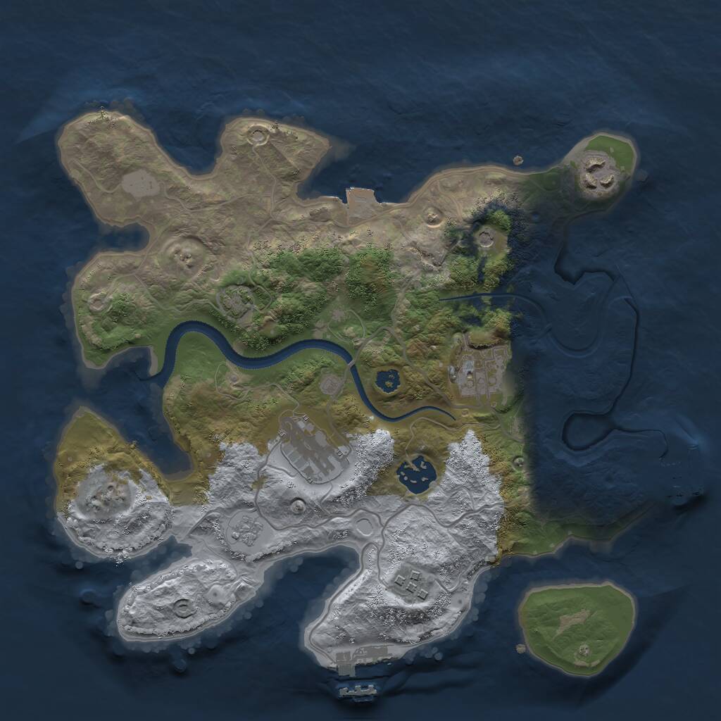 Rust Map: Procedural Map, Size: 3000, Seed: 3603157, 11 Monuments