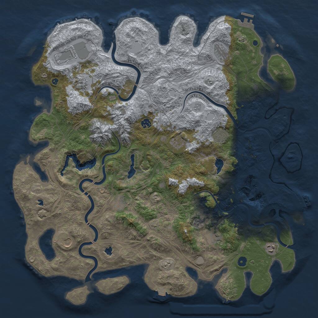 Rust Map: Procedural Map, Size: 5000, Seed: 2089471200, 17 Monuments