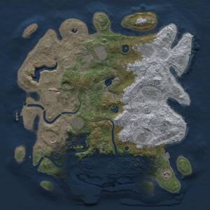 Thumbnail Rust Map: Procedural Map, Size: 4000, Seed: 1896291282, 16 Monuments