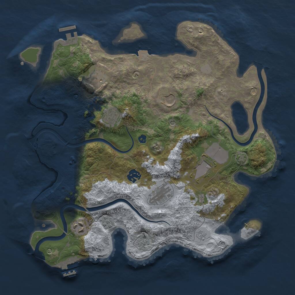Rust Map: Procedural Map, Size: 3500, Seed: 857867831, 14 Monuments