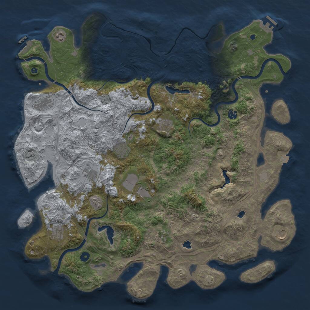 Rust Map: Procedural Map, Size: 4875, Seed: 654321, 17 Monuments