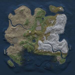 Thumbnail Rust Map: Procedural Map, Size: 3500, Seed: 1506199107, 15 Monuments