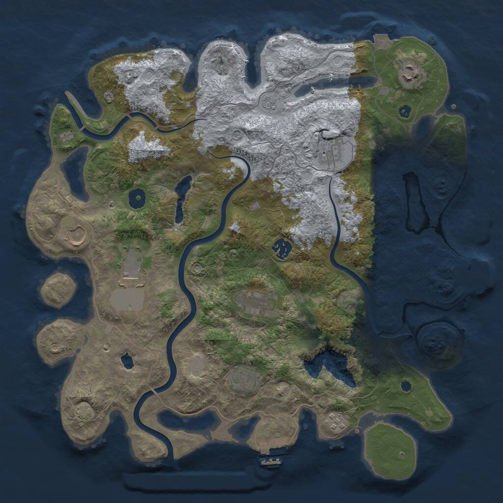 Rust Map: Procedural Map, Size: 4000, Seed: 2000585463, 14 Monuments