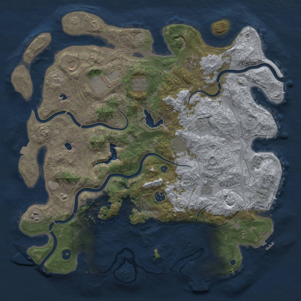 Rust Map: Procedural Map, Size: 4500, Seed: 63459707, 16 Monuments