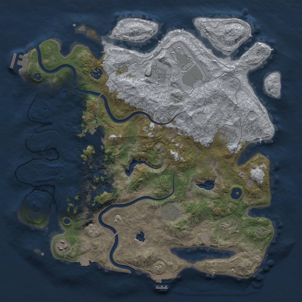 Rust Map: Procedural Map, Size: 4000, Seed: 657313385, 15 Monuments