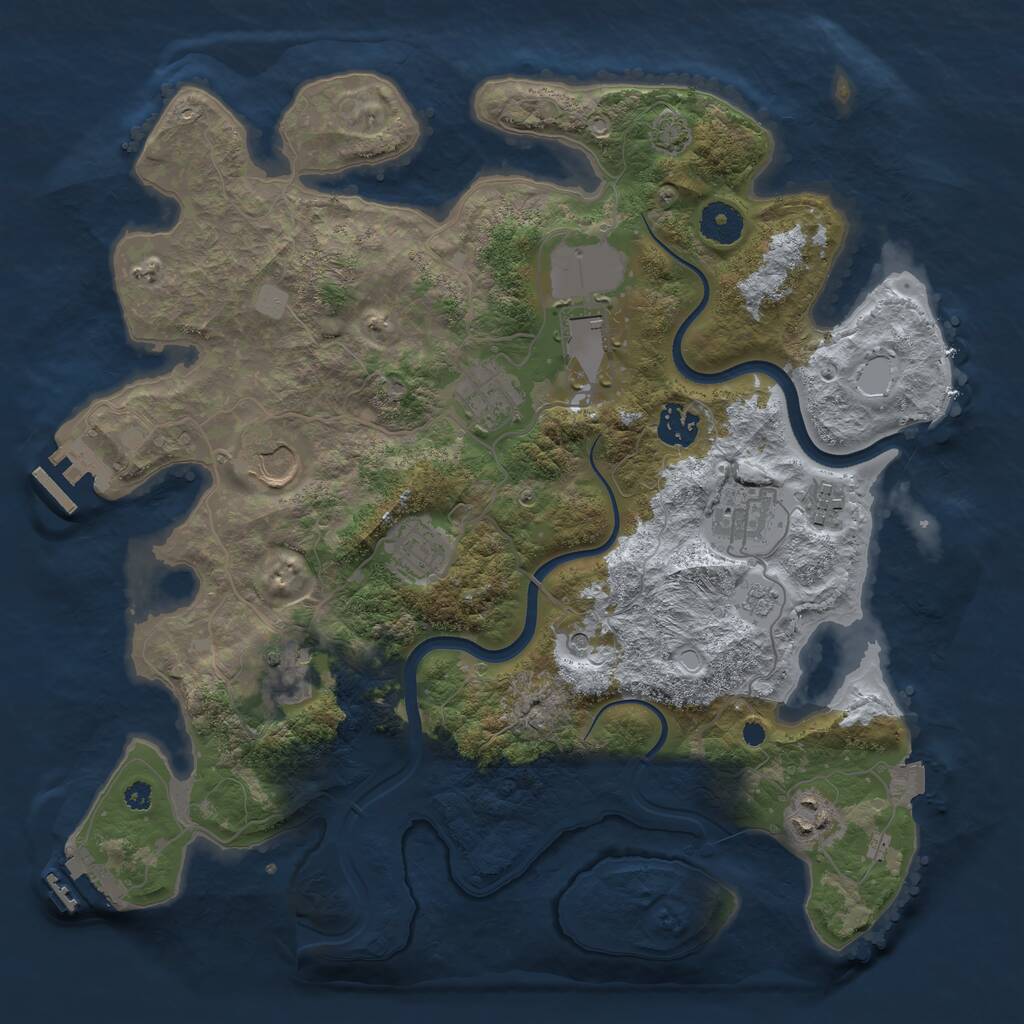 Rust Map: Procedural Map, Size: 3650, Seed: 902926784, 15 Monuments