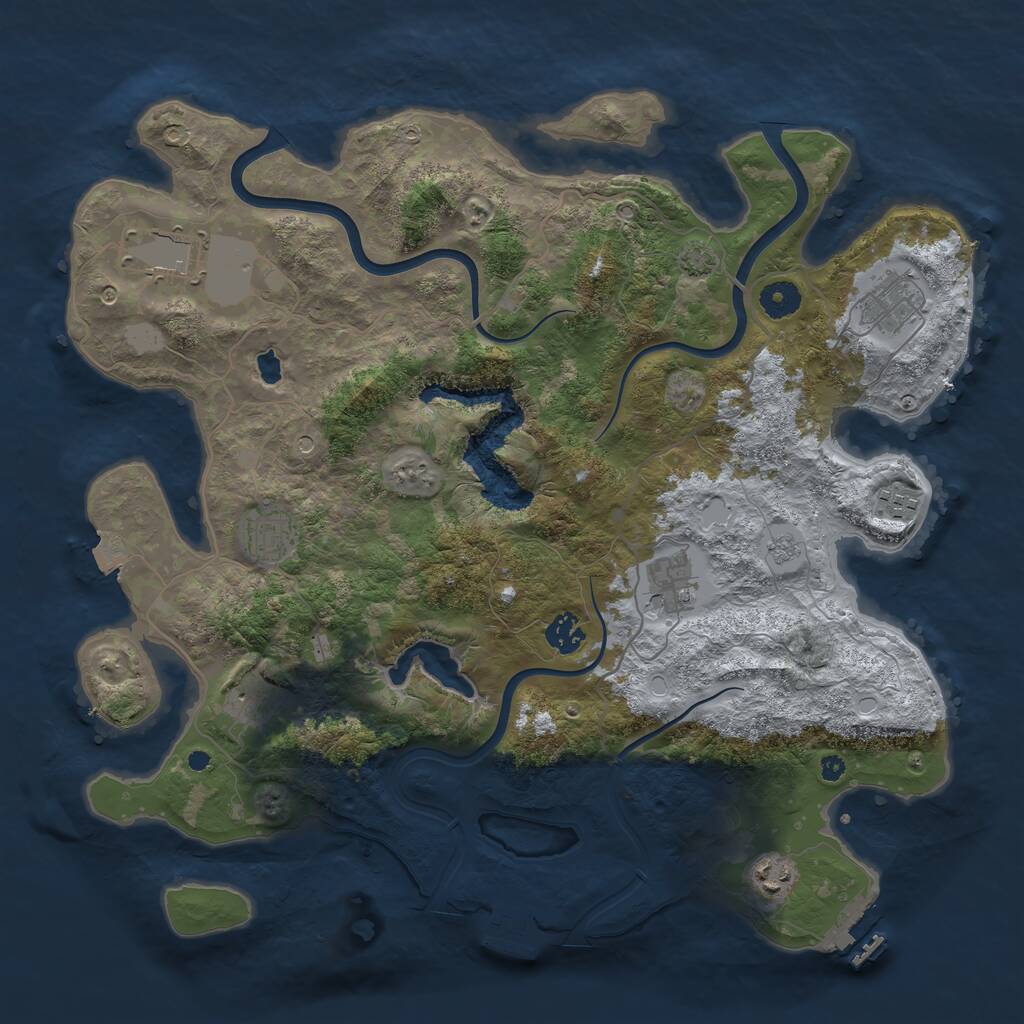 Rust Map: Procedural Map, Size: 4000, Seed: 940525598, 14 Monuments