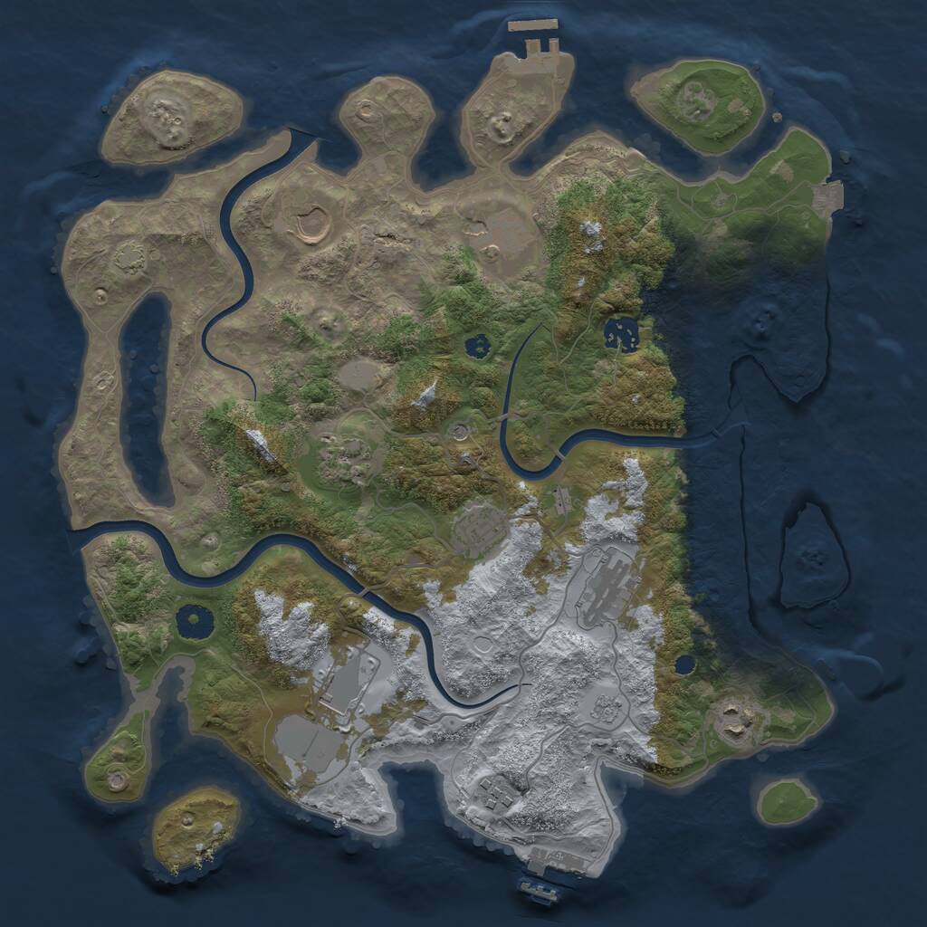 Rust Map: Procedural Map, Size: 3750, Seed: 42198, 15 Monuments