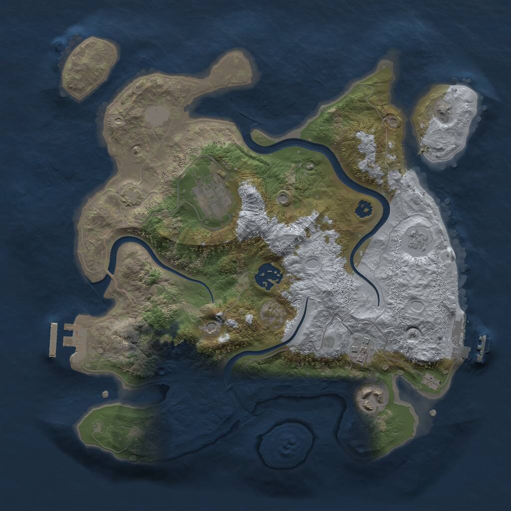 Rust Map: Procedural Map, Size: 3000, Seed: 5457, 10 Monuments