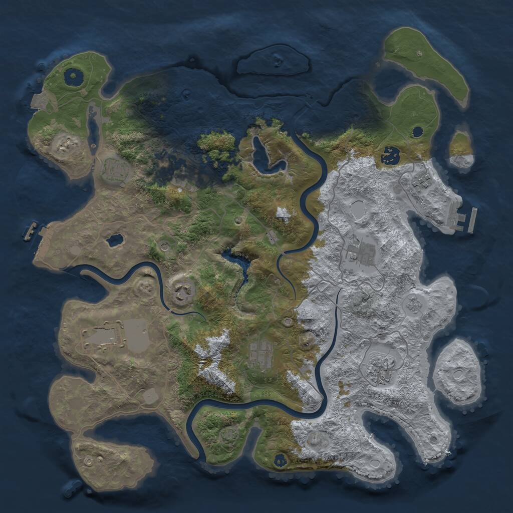 Rust Map: Procedural Map, Size: 4000, Seed: 2089105544, 15 Monuments