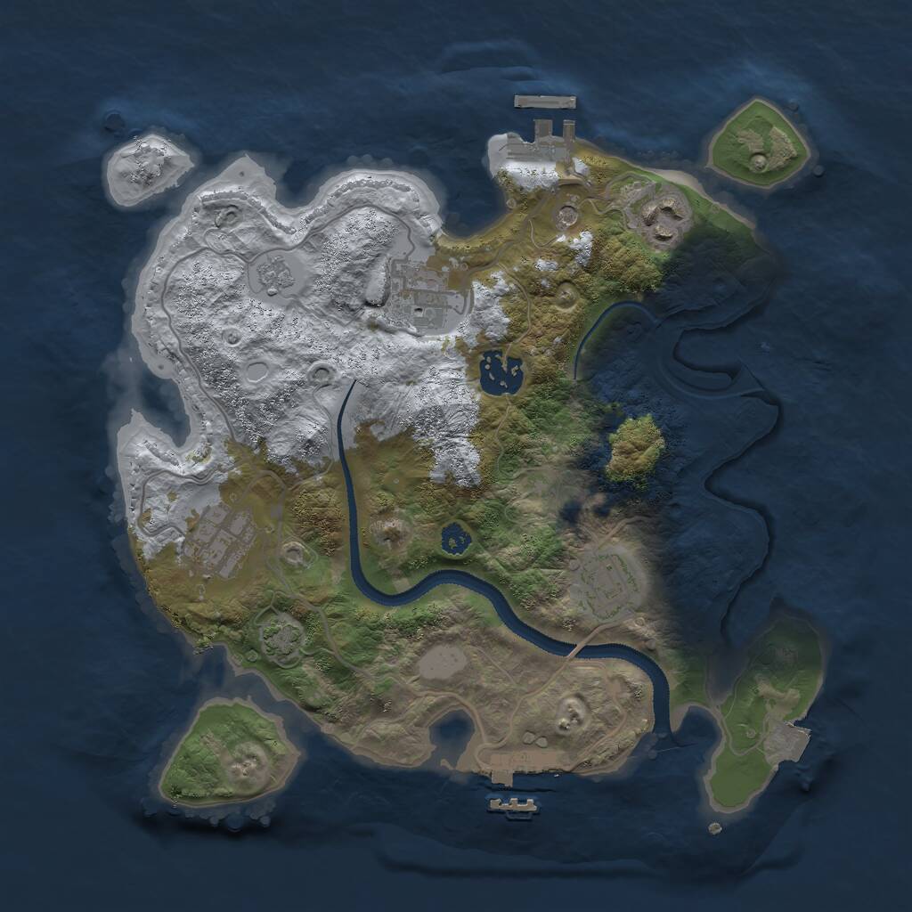Rust Map: Procedural Map, Size: 3000, Seed: 832212145, 11 Monuments