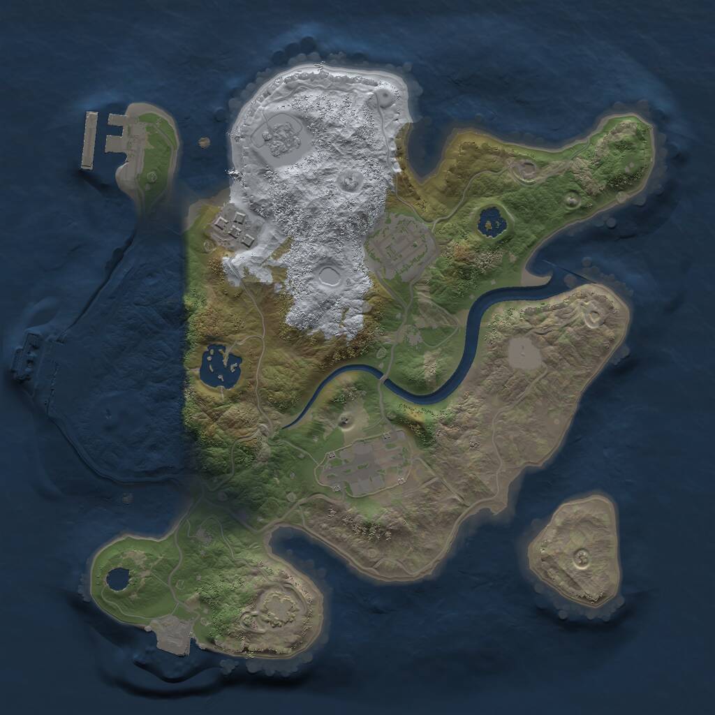 Rust Map: Procedural Map, Size: 2500, Seed: 404601976, 9 Monuments