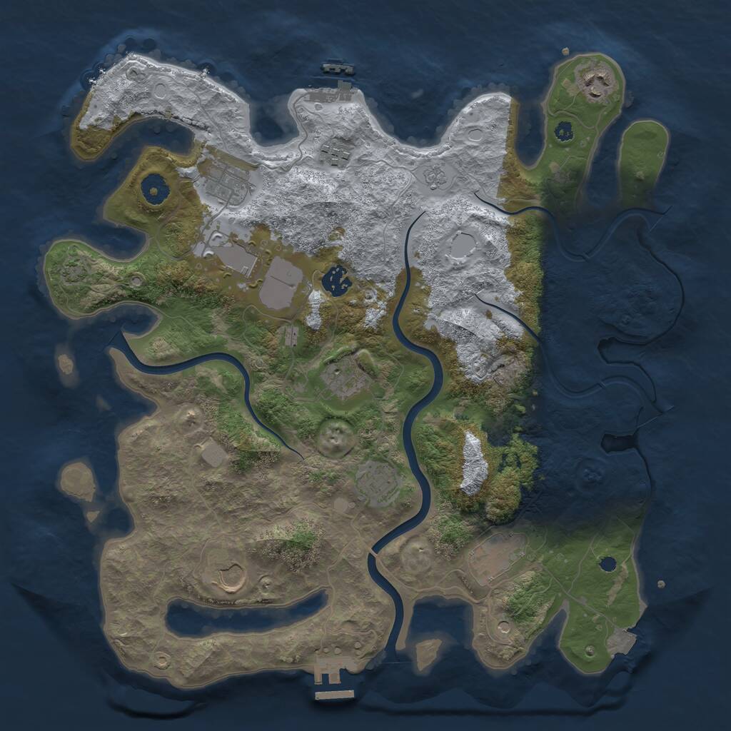 Rust Map: Procedural Map, Size: 3800, Seed: 67222, 15 Monuments