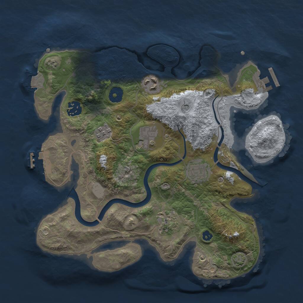 Rust Map: Procedural Map, Size: 3000, Seed: 1548237518, 11 Monuments