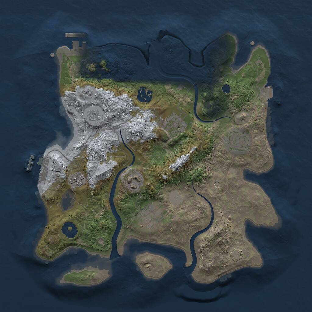 Rust Map: Procedural Map, Size: 3000, Seed: 1664628204, 12 Monuments