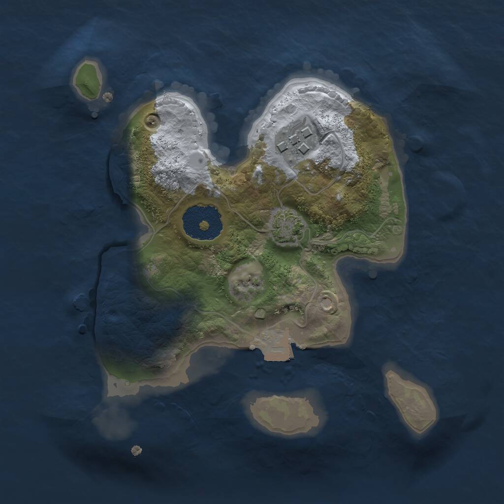Rust Map: Procedural Map, Size: 2000, Seed: 2081766204, 3 Monuments