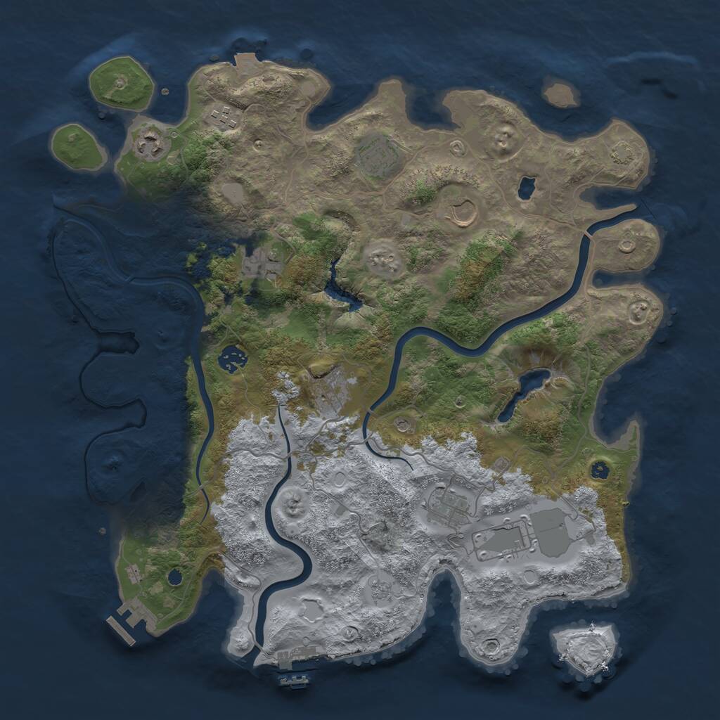 Rust Map: Procedural Map, Size: 4000, Seed: 224704225, 15 Monuments