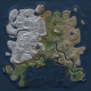 Thumbnail Rust Map: Procedural Map, Size: 4000, Seed: 873242408, 15 Monuments