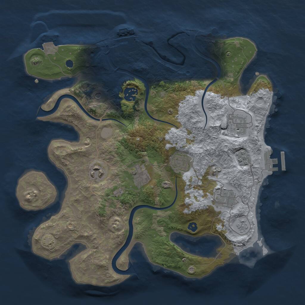 Rust Map: Procedural Map, Size: 3202, Seed: 8753, 13 Monuments