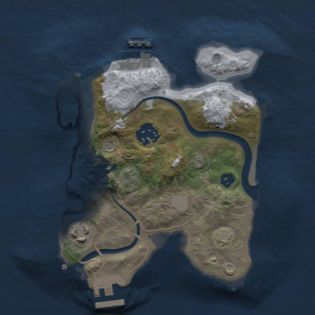 Rust Map: Procedural Map, Size: 2200, Seed: 1136570929, 7 Monuments