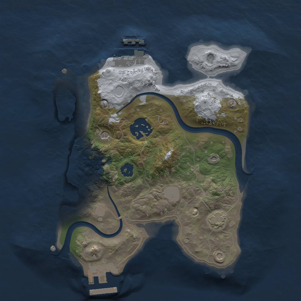 Rust Map: Procedural Map, Size: 2200, Seed: 1136570929, 6 Monuments