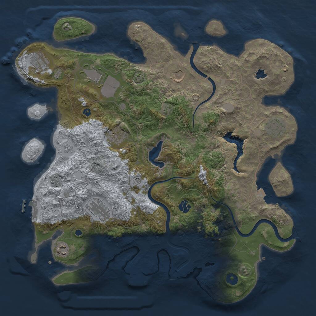 Rust Map: Procedural Map, Size: 4000, Seed: 2131460086, 15 Monuments