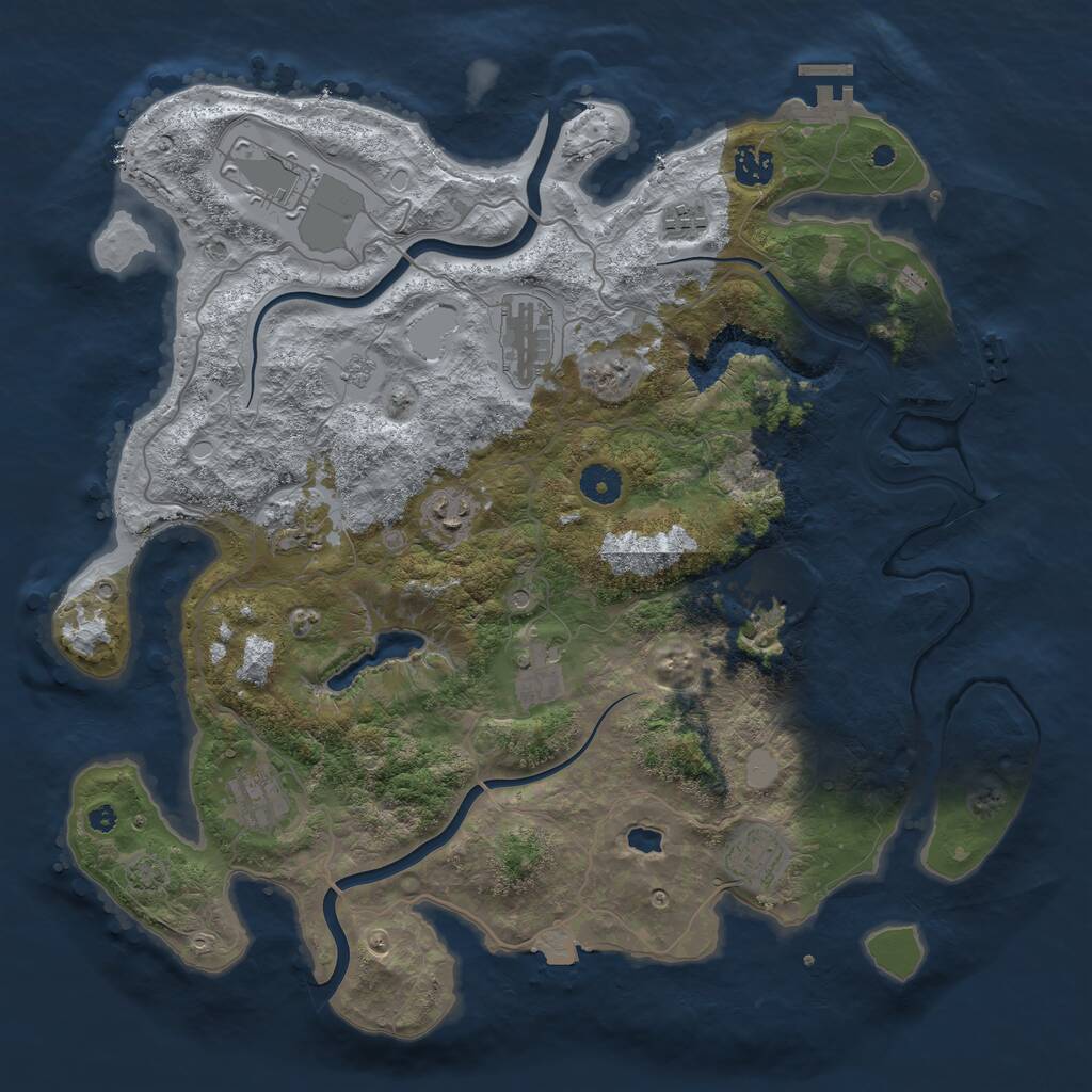 Rust Map: Procedural Map, Size: 4000, Seed: 1781002803, 16 Monuments