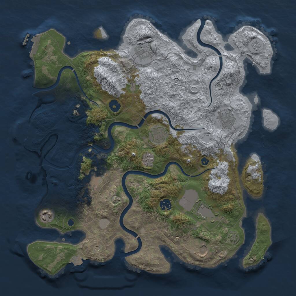 Rust Map: Procedural Map, Size: 3800, Seed: 67401, 15 Monuments