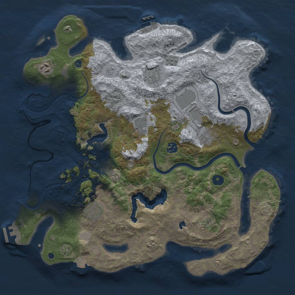 Rust Map: Procedural Map, Size: 4000, Seed: 1002550149, 15 Monuments