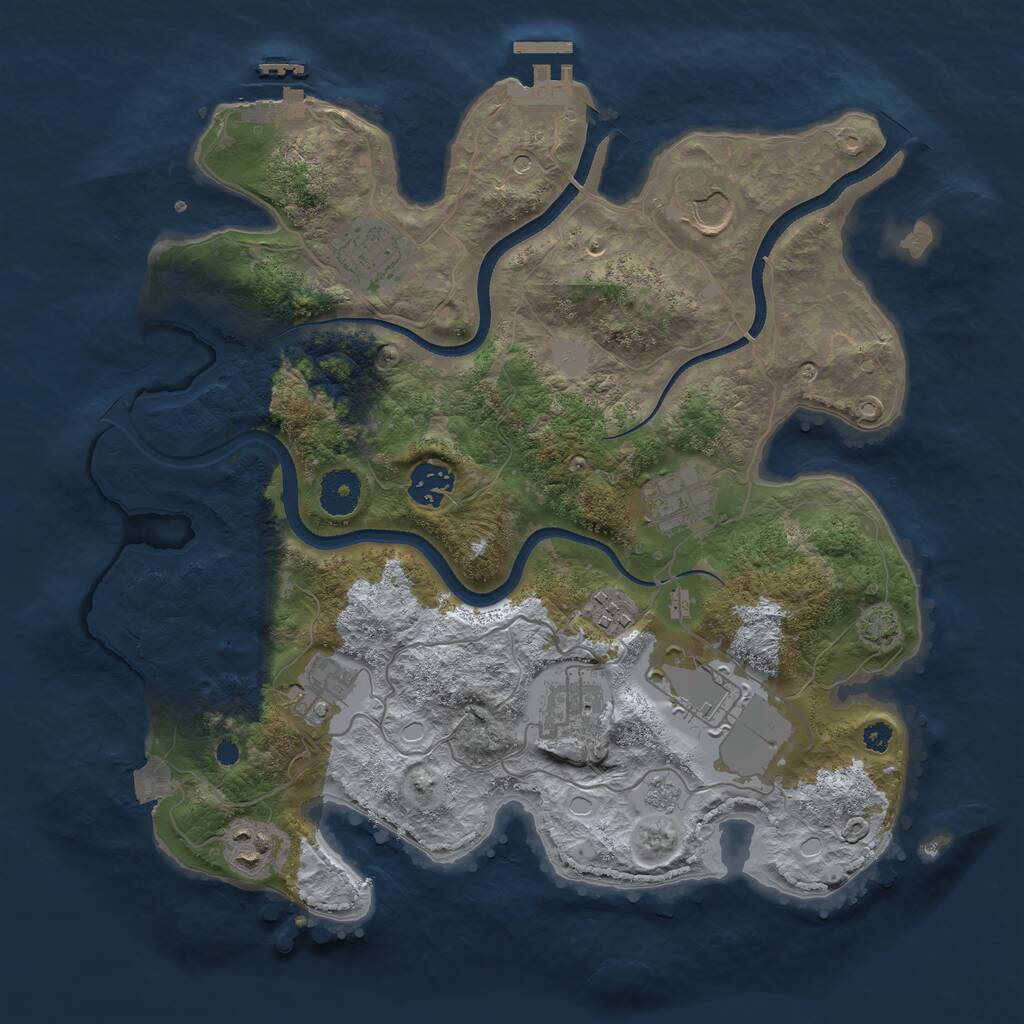 Rust Map: Procedural Map, Size: 3500, Seed: 647143, 15 Monuments
