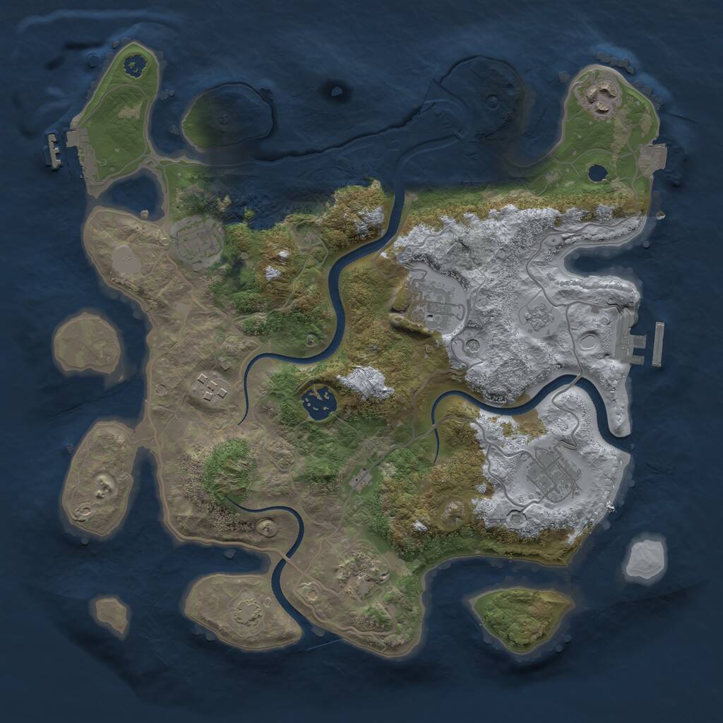 Rust Map: Procedural Map, Size: 3300, Seed: 1655128261, 13 Monuments