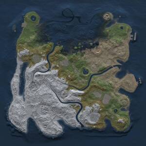 Thumbnail Rust Map: Procedural Map, Size: 3900, Seed: 1628700265, 15 Monuments