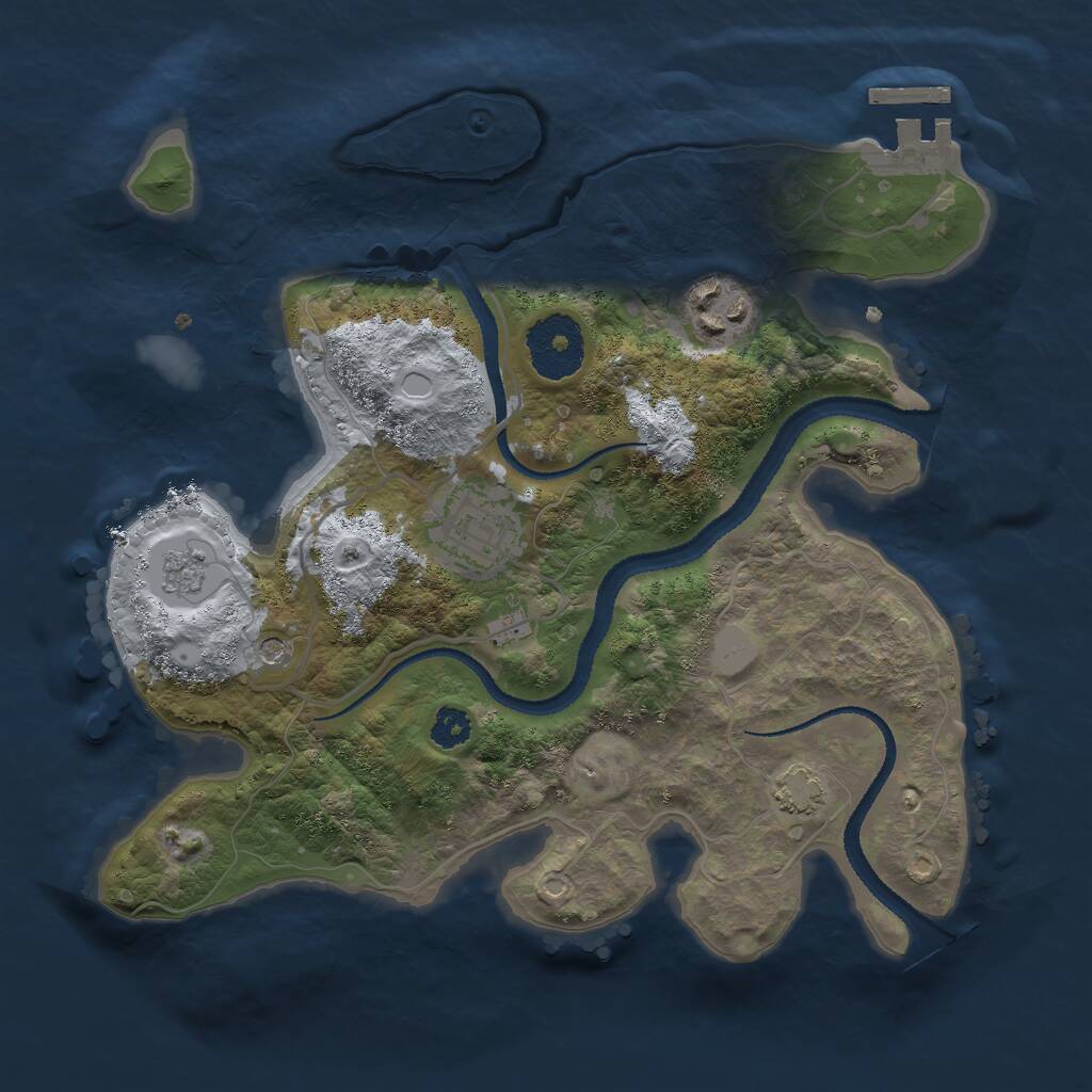 Rust Map: Procedural Map, Size: 2700, Seed: 1760097700, 7 Monuments
