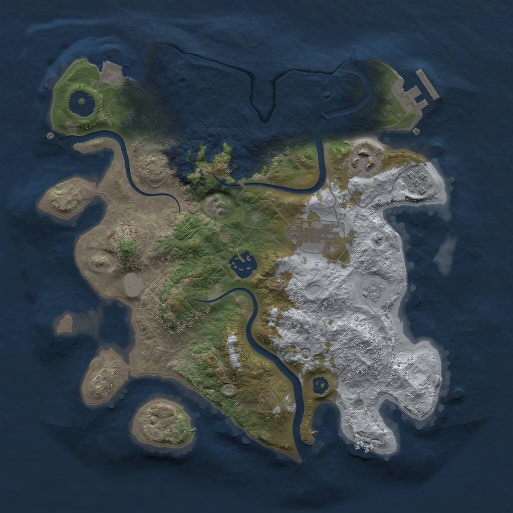 Rust Map: Procedural Map, Size: 3000, Seed: 1304469032, 8 Monuments